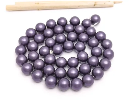Sirag perle tip mallorca 8mm mov inchis