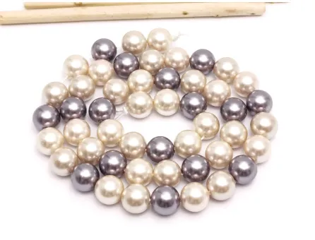 Sirag Perle tip mallorca 8mm mix gri bej