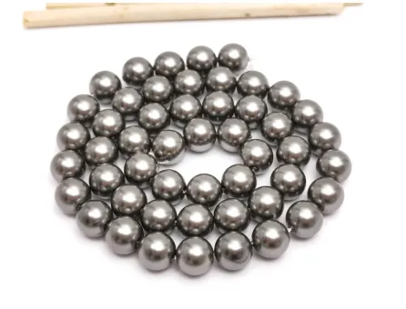 Sirag perle tip mallorca 8mm gri inchis