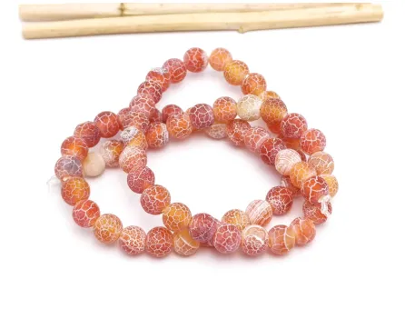 Sirag Agate frosted 6mm maro caramiziu