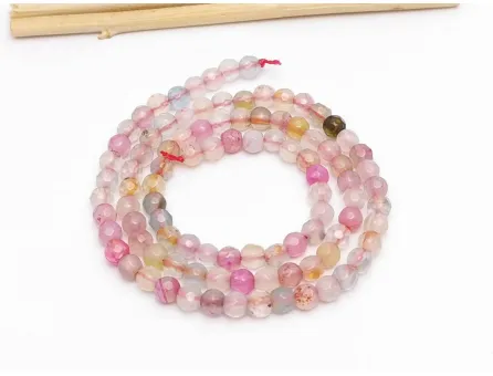 Sirag agate fatetat 4mm roz pal