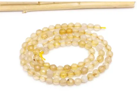 Sirag agate fatetat 4mm galben ocru