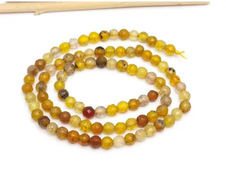 Sirag agate fatetat 4mm galben miere