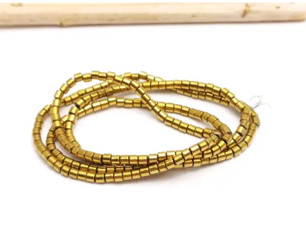 Sirag hematit tub 2x2mm auriu