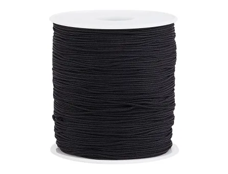 Rola snur nylon pentru bratari grosime 1mm negru (300m)