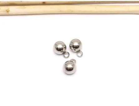Charm otel inoxidabil 304 biluta 9x6mm