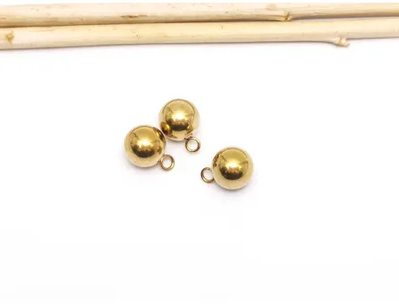 Charm otel inoxidabil 304 auriu placat IP biluta 11x8mm