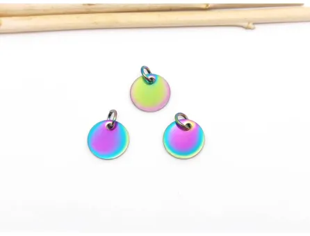 Charm otel inoxidabil 304 multicolor placat IP banut 10x1mm