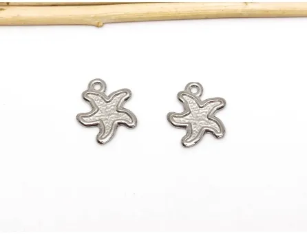 Charm otel inoxidabil 304 stea de mare 15x14x1.5mm