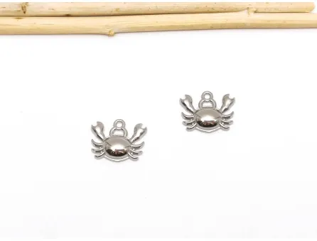 Charm otel inoxidabil 304 crab 13.5x10.5x3mm