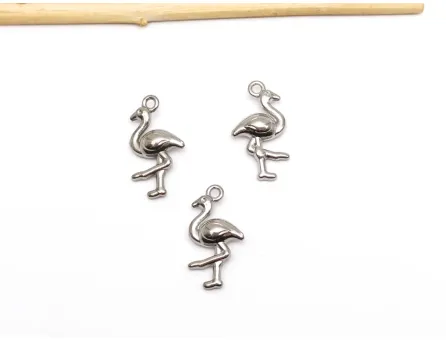 Charm otel inoxidabil 304 flamingo 18.5x10x4mm