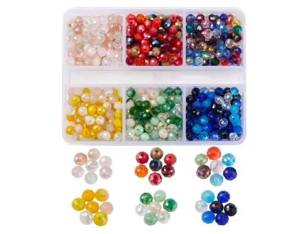 Selectie cristale rondele 4x3mm 660 buc + cutie mica