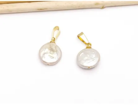 Pandantiv perle de cultura 16~14x11~10mm auriu