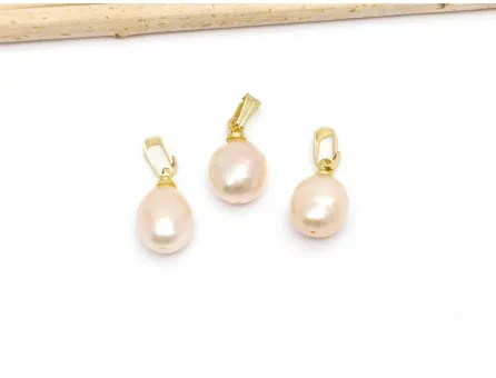 Pandantiv perle de cultura 14~11x9~7mm auriu