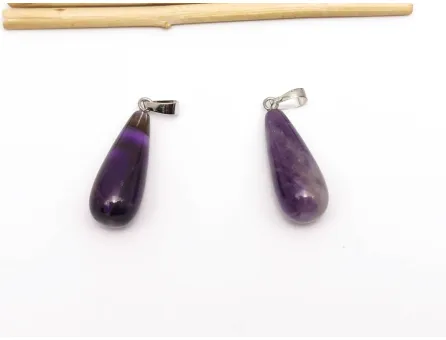 Pandantiv lacrima ametist 27x10mm