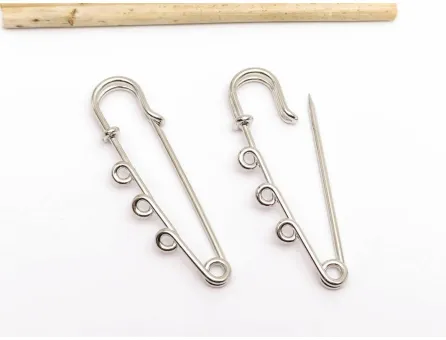 Ac de brosa cu trei bucle 50x14x7mm argintiu inchis