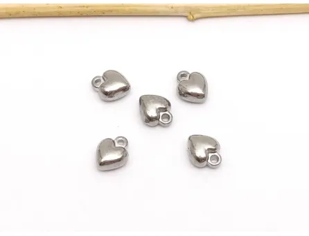 Charm otel inoxidabil 304 inima 8x6x4mm