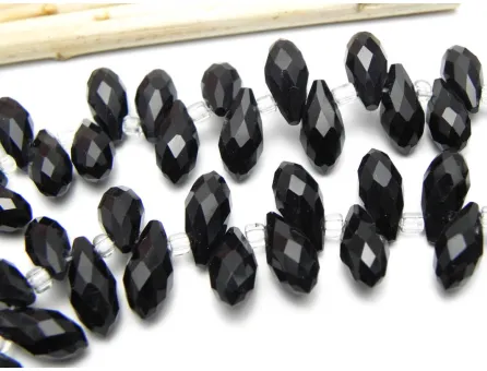 Cristal briolete 12x6mm negru (1buc)