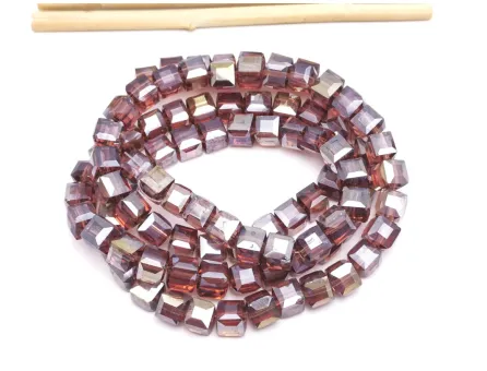 Margele cristal cub fatetat 6mm ametist AB (sirag)