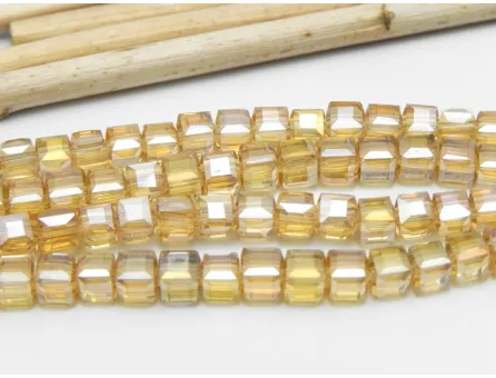 Cristal cub 4mm auriu ab (10buc)