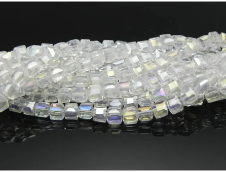 Cristal cub 4mm transparent AB (10buc)