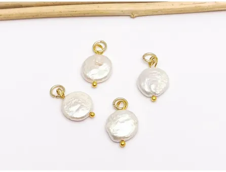 Pandantiv perle de cultura Keshi 16x11~10x4mm auriu