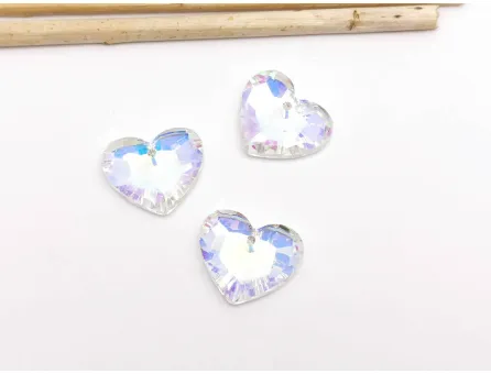 Pandantiv sticla inima 18x15x5mm transparent AB