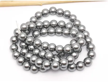 Perle de sticla calitate a 6mm gri (sirag)