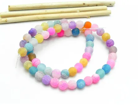 Sirag agate frosted 6mm mix