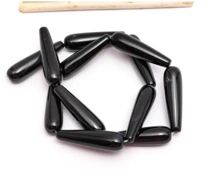 Agate negru lacrima 30x8mm (sirag)