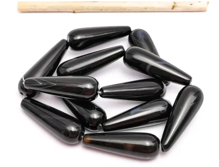 Agate negru picatura 30x10mm (sirag)