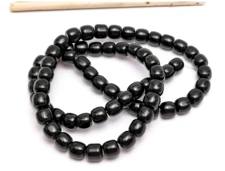 Agate negru tub 6x5mm (sirag)