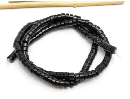 Agate negru disc 4x2mm (sirag)