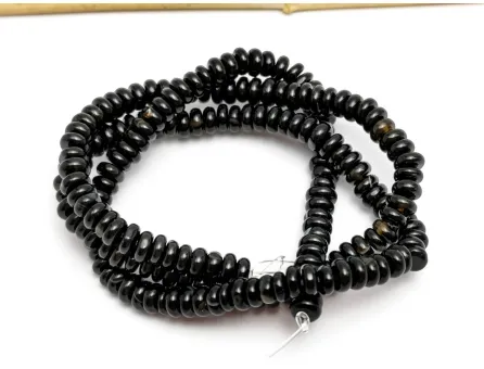 Agate negru rondele 4x1.5mm (sirag)