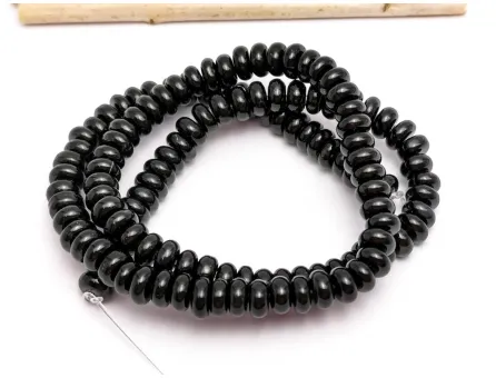 Agate negru rondele 6x3mm (sirag)