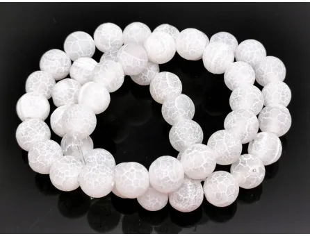 Sirag agate crackle frosted 8mm alb