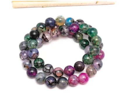 Sirag agate dragon veins sfere 8mm multicolor