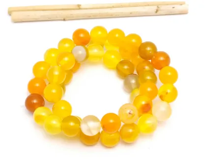 Sirag agate striped sfere 8mm galben portocaliu