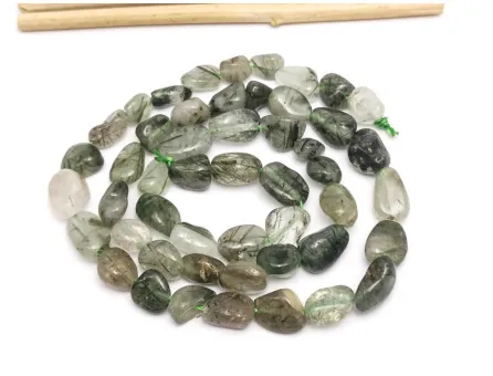 Sirag cuart verde rutilat nugget 10~5x8~5x7~3mm