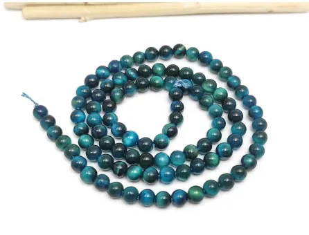 Sirag ochi de tigru albastru marin 4mm