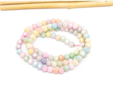 Margele cristal rotund fatetat 4mm mix opac lustered (sirag)