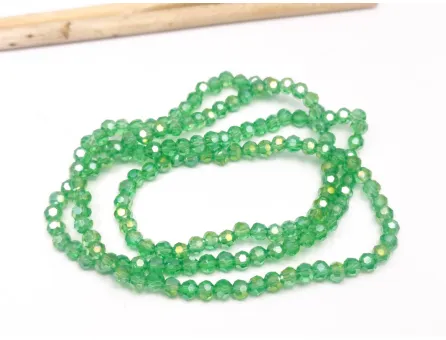 Margele cristal rotund fatetat 3~3.5mm verde AB (sirag)