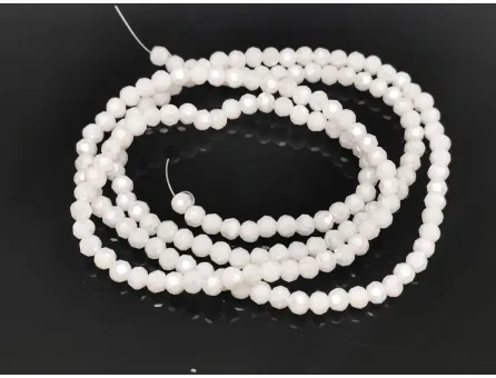 Margele cristal rotund fatetat 3~3.5mm alb opac AB (sirag)