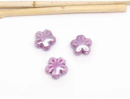 Margele de portelan floare 11.5~11x6mm mov