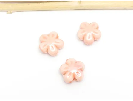 Margele de portelan floare 11.5~11x6mm roz somoniu