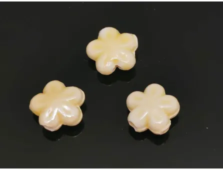 Margele de portelan floare 11.5~11x6mm ivory