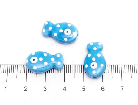 Margele de portelan pestisor 19x11x6.5mm albastru marin