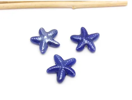 Margele de portelan stea de mare 18~17x6mm albastru royal