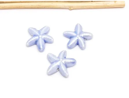 Margele de portelan stea de mare 18~17x6mm albastru deschis