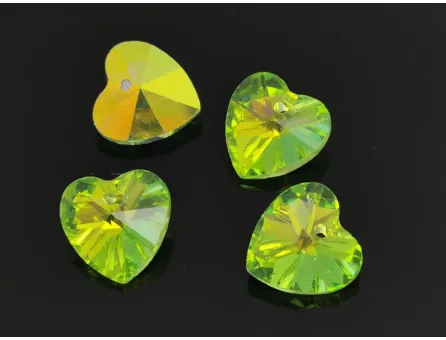 Pandantiv sticla 10mm verde lime